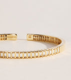 Suzanne Kalan yellow gold baguette diamond inlay bangle, UK version