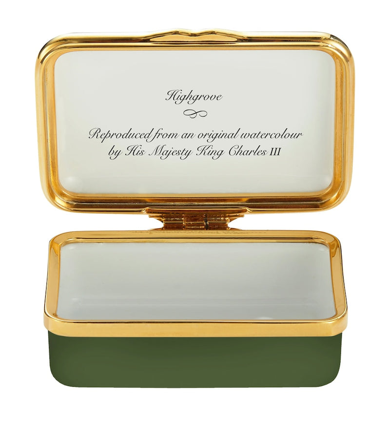 Halcyon Days Highgrove watercolour enamel box (British brand)