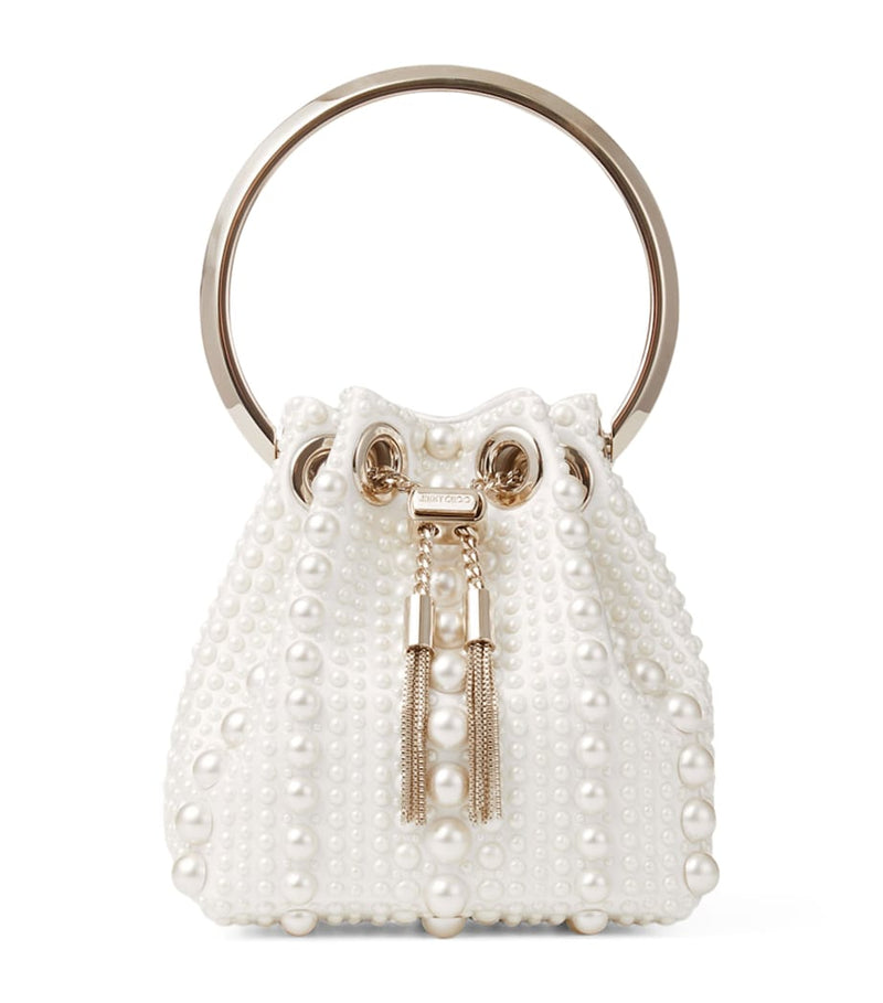 Jimmy Choo Micro Bon Bon bag satin pearls (British brand)