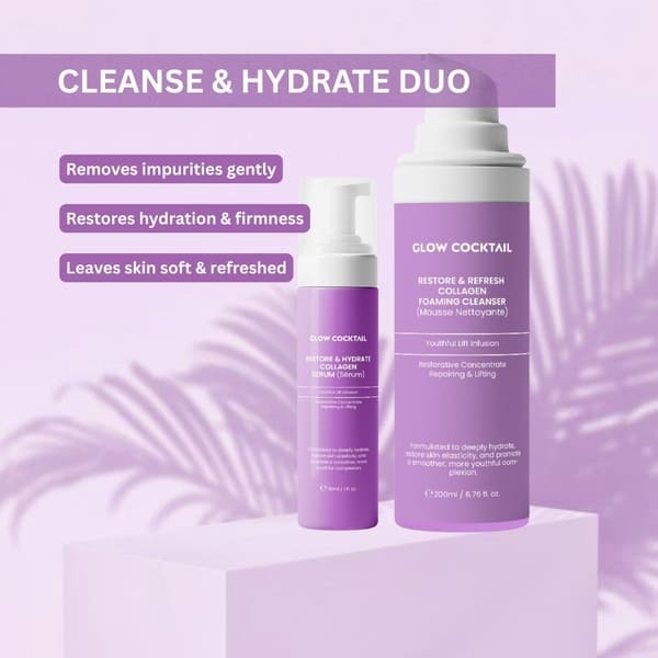 GlowCocktail collagen serum 30ml and foaming cleanser 200ml - British product