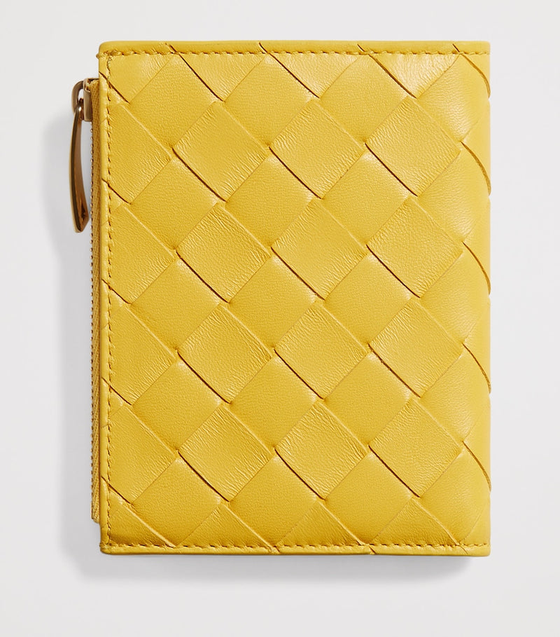 Bottega Veneta small Intrecciato bifold wallet in lambskin, imported from the UK