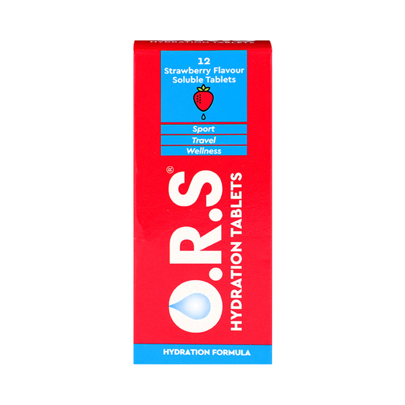 O.R.S. hydration tablets strawberry 12 tablets, imported from the UK
