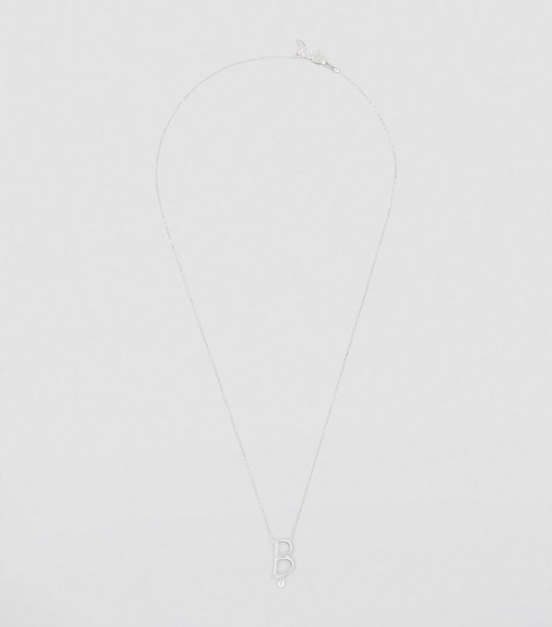 Persée white gold alphabet diamond necklace (British brand)