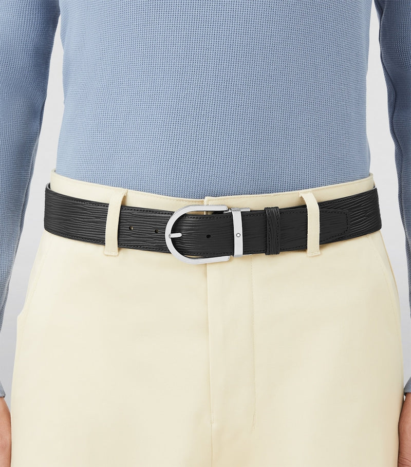 Montblanc Leather Horseshoe Belt, imported from the UK