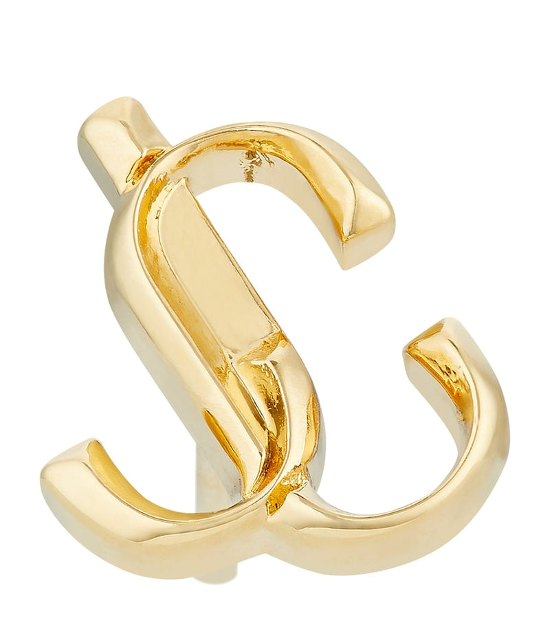 Jimmy Choo JC Logo Mini Stud Earrings, imported from the UK
