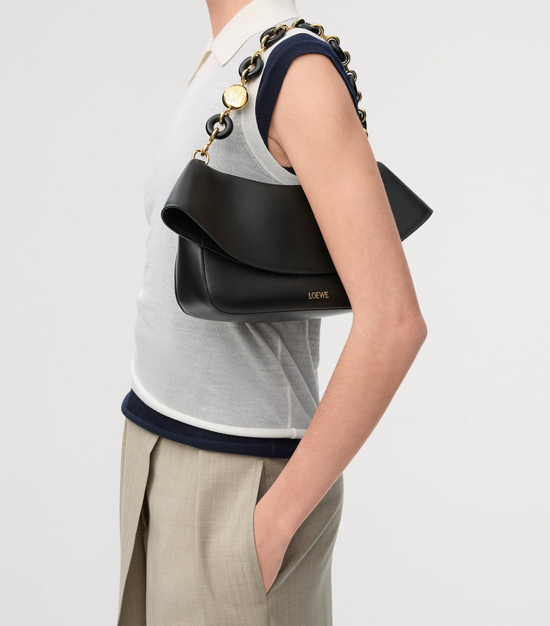 LOEWE Ola shoulder bag in calf leather with pebble hardware - British product