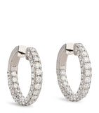 SHAY white gold diamond three-sided hoop earrings, UK version