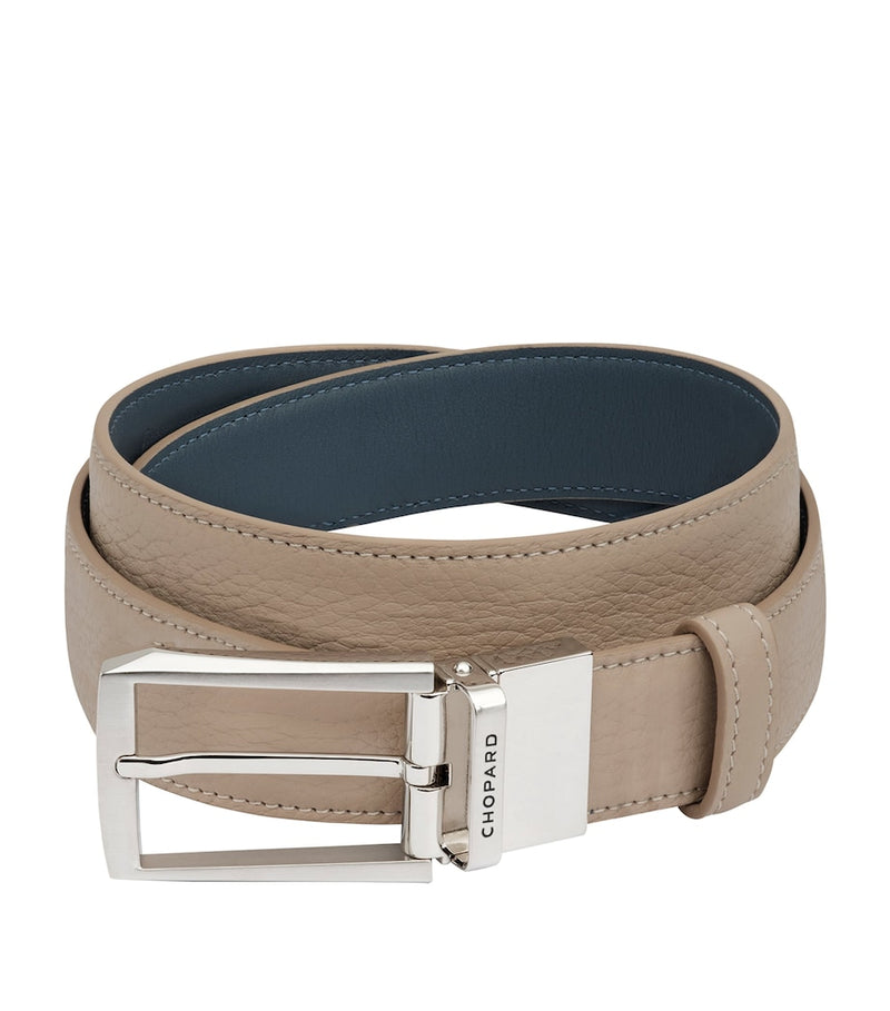 Chopard reversible leather belt blue and beige, imported from the UK