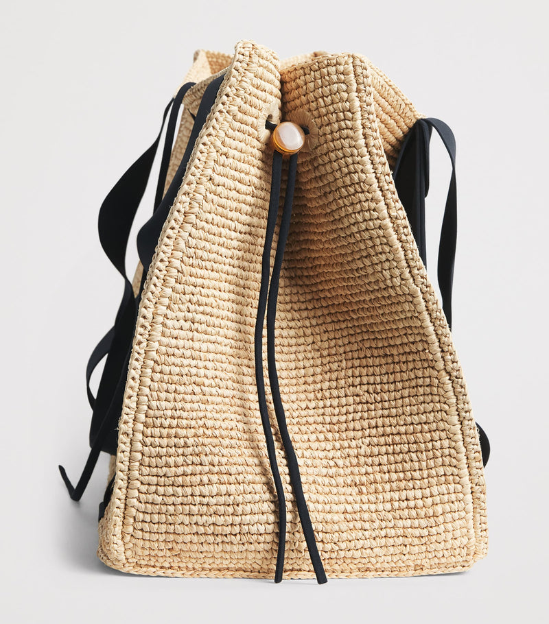 Eres Raffia Voyageur Tote Bag with structured weave, UK version