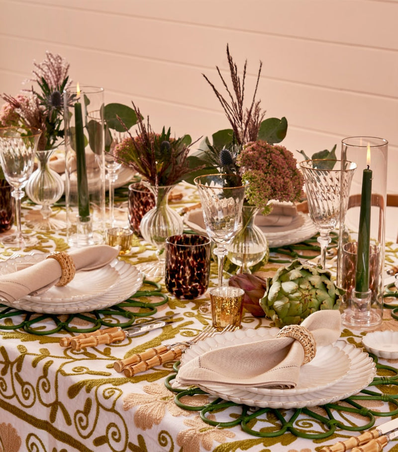 Maison Margaux Cotton Suzani tablecloth 180cm x 300cm, imported from the UK