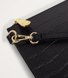 Harrods medium croc-embossed leather pouch (British brand)