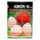 Aroy-D canned rambutan in sugar syrup - British product