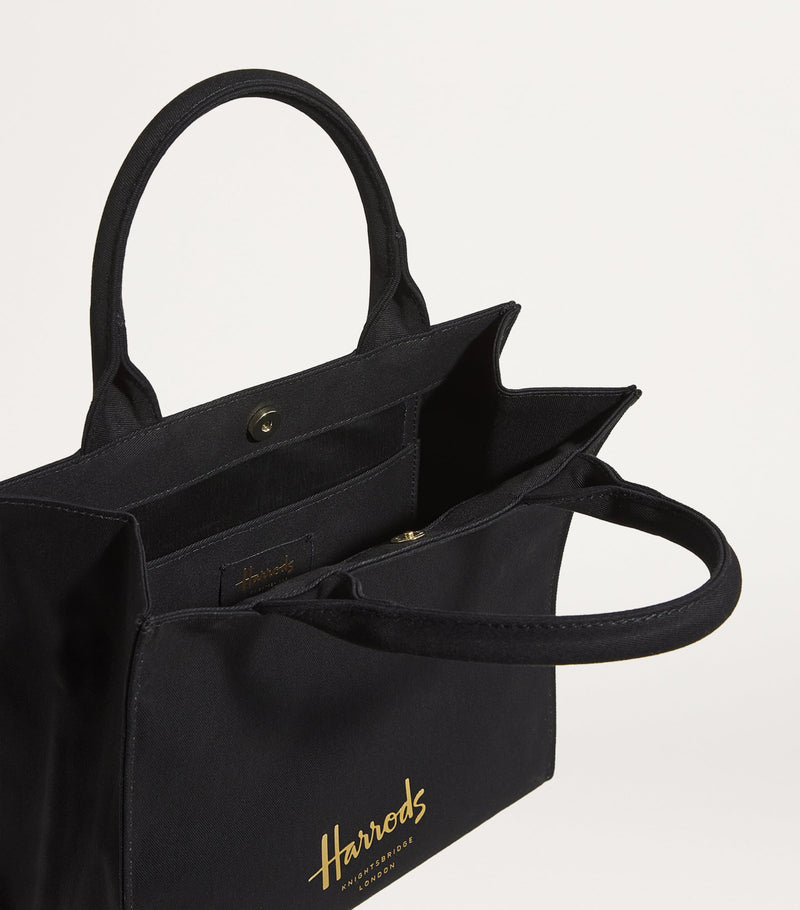 Harrods small cotton logo tote bag, UK version