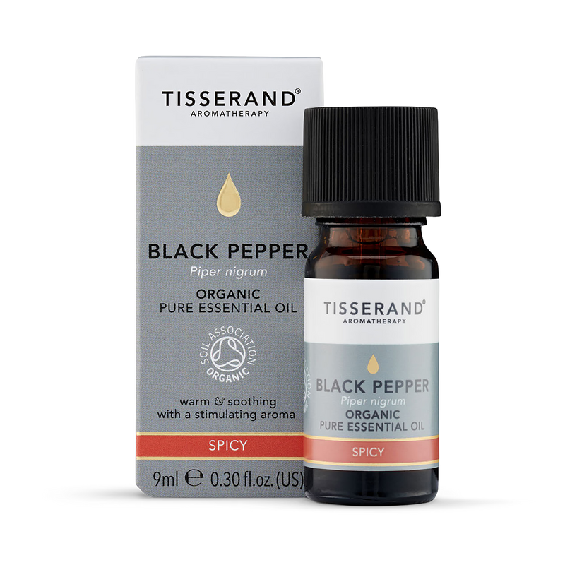 Tisserand Black Pepper Essential Oil 9ml, imported from the UK
