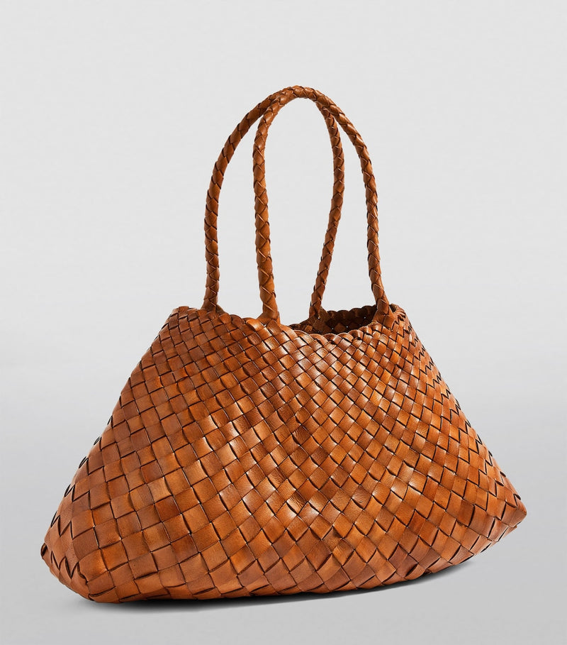 Dragon Diffusion Santa Croce large leather woven tote bag, UK version