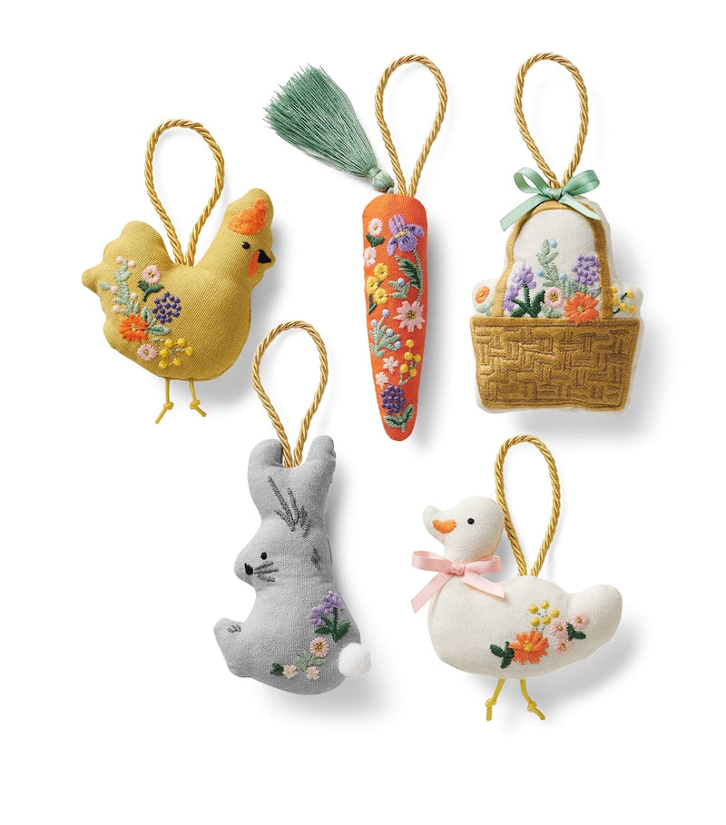 Rifle Paper Co. set of 5 spring farm ornaments, imported from the UK