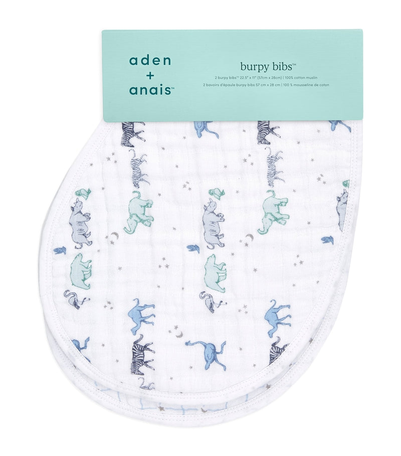 Aden + Anais burpy bibs set of 2 in muslin cotton (British brand)