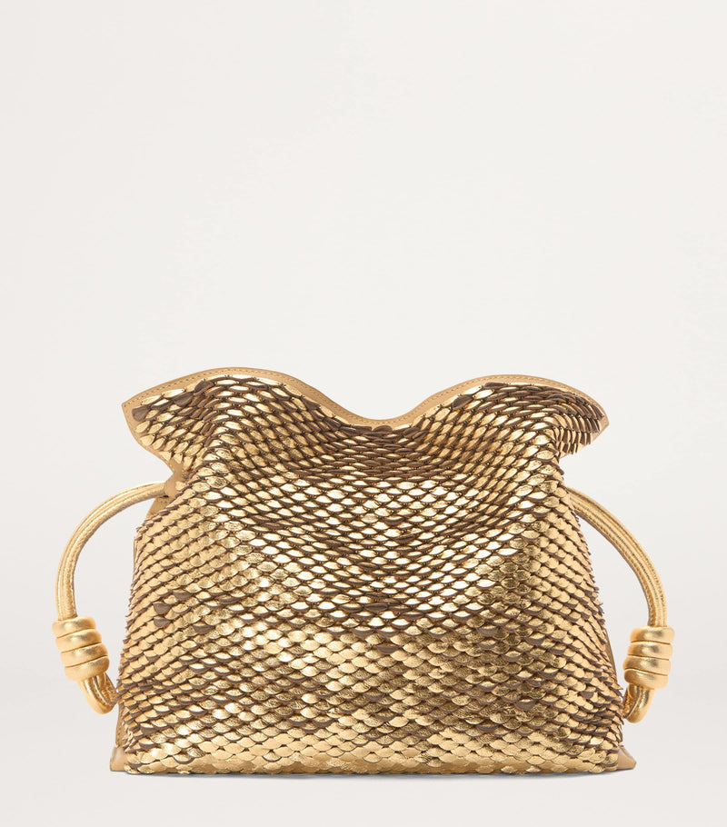 LOEWE medium leather scales Flamenco clutch, imported from the UK