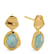 Harrods Monica Vinader Small Gold Vermeil and Aquamarine Odyssey Drop Earrings- Buy online at McGrocer