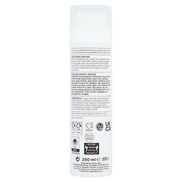 Superdrug B. Men Sensitive Shave Foam 250ml GOODS Superdrug