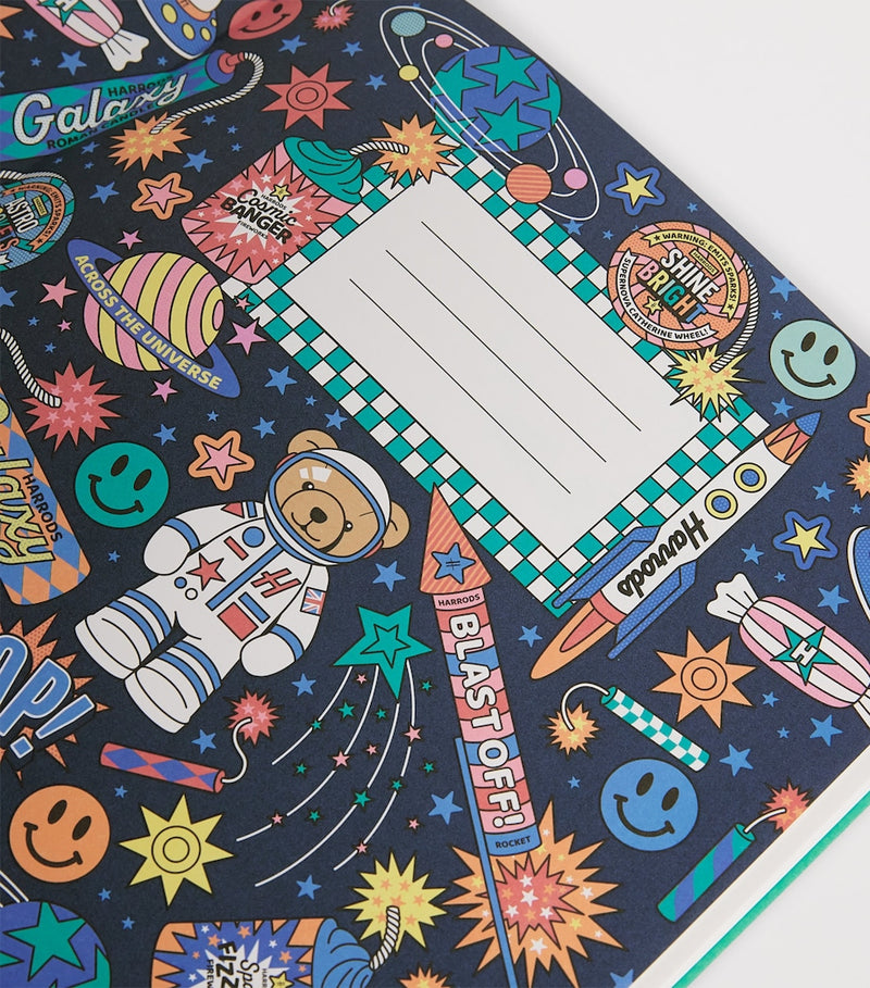 Harrods Pop Rocket space design A4 notebook, UK version
