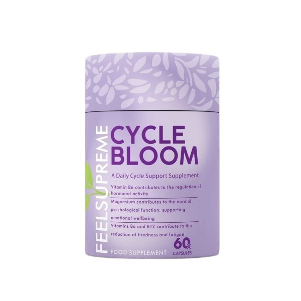 Feel Supreme Cycle Bloom menstrual support supplement 60 capsules, imported from the UK