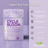 Feel Supreme Cycle Bloom menstrual support supplement 60 capsules, imported from the UK