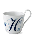 Royal Copenhagen porcelain fluted alphabet mug, imported from the UK
