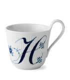 Royal Copenhagen porcelain fluted alphabet mug, imported from the UK