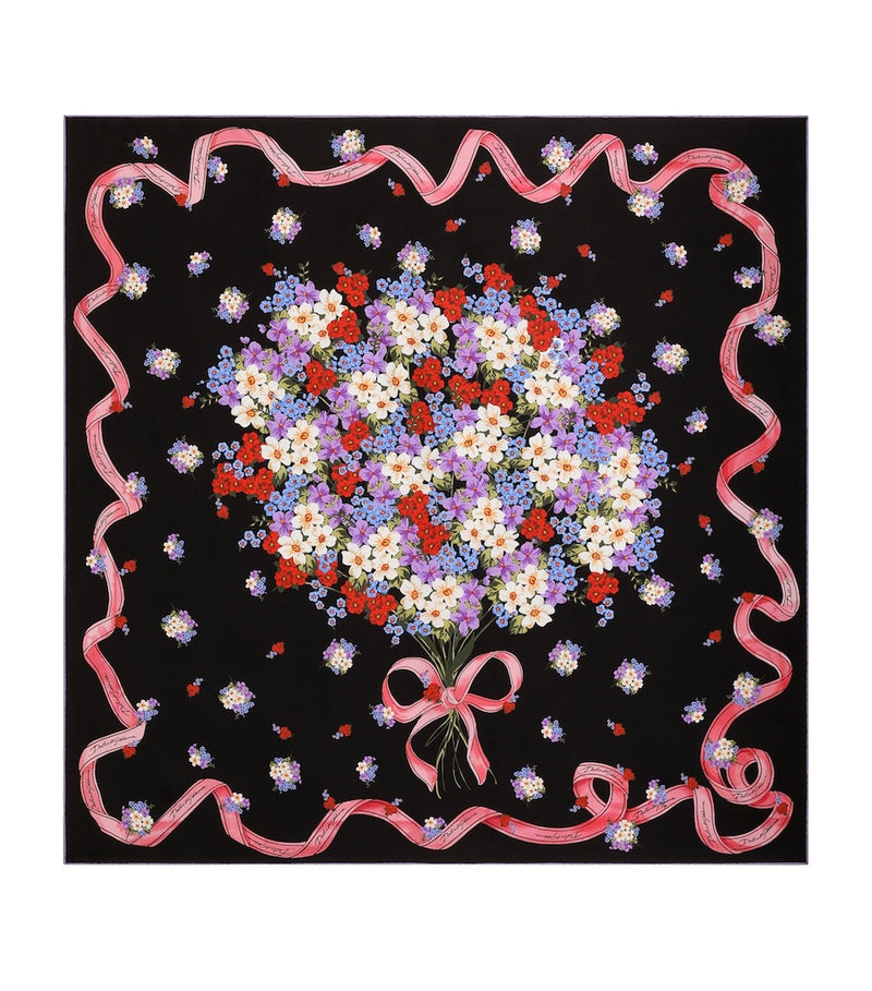 Dolce&Gabbana silk foulard bouquet print 90cm - British product