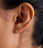 Astrid & Miyu ridged yellow gold huggie hoop earrings 9.5mm, UK version