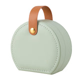 Livingandhome compact travel jewellery box green and brown, UK version