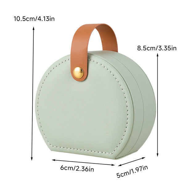 Livingandhome compact travel jewellery box green and brown, UK version