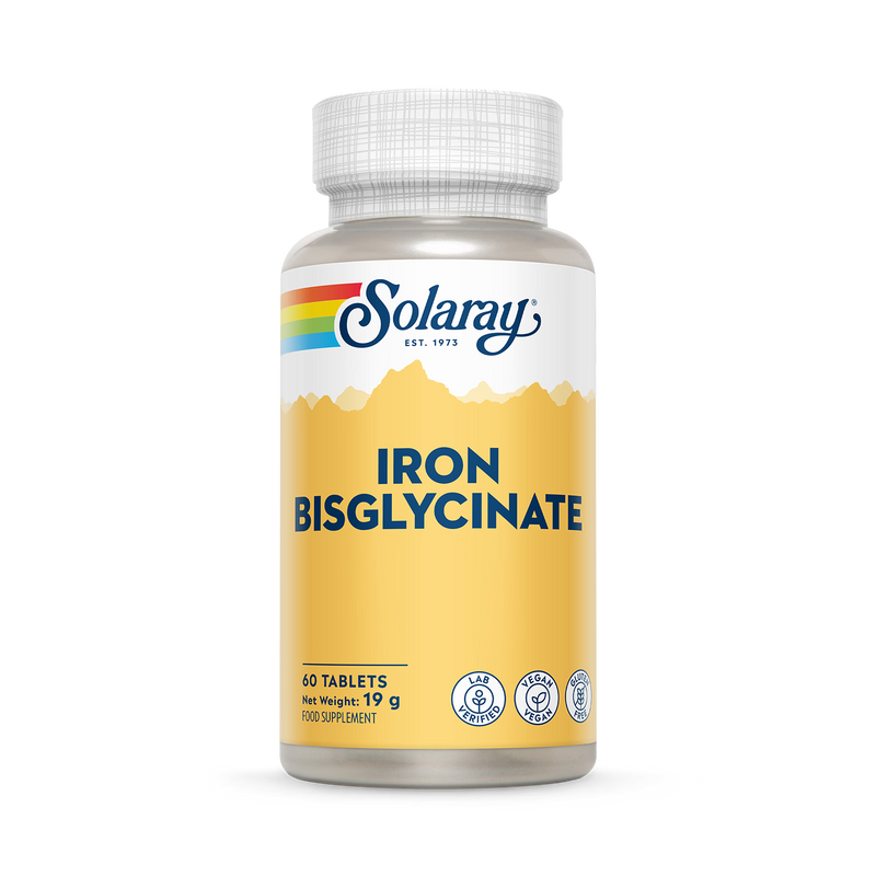 Solaray Iron Bisglycinate vegan tablets 60 count - British product