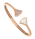 Bvlgari rose gold diamond mother-of-pearl bangle (British brand)