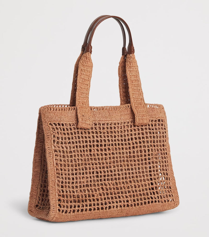 Chloé Raffia Summer Banana Tote Bag, imported from the UK