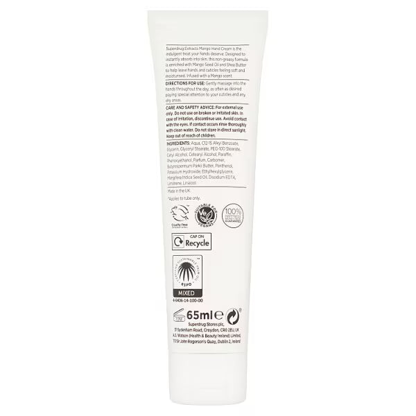 Superdrug Extracts mango hand cream 65ml (British brand)