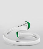 Marli New York white gold diamond green agate Cleo ring - British product