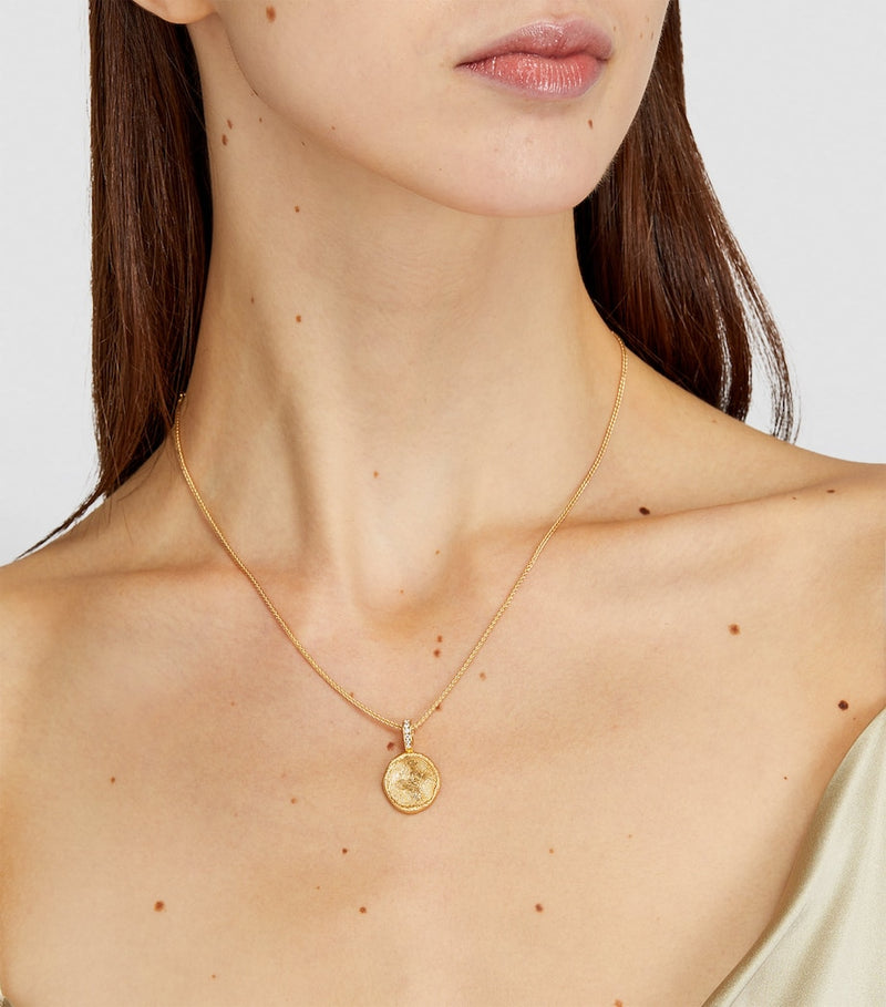 Azlee yellow gold diamond fingerprint charm, UK version