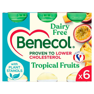 Benecol Cholesterol Lowering Yoghurt Drink Dairy Free Tropical 6 x 67.5g