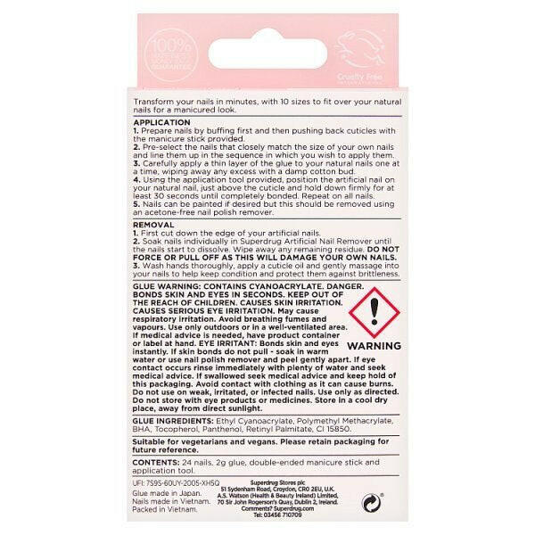 Superdrug Finishing Touches Fake Nails Short French Manicure GOODS Superdrug