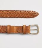 Elliot Rhodes handwoven braided leather belt 3.5cm, imported from the UK