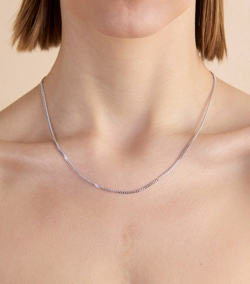 Astrid & Miyu sterling silver curb chain necklace - British product