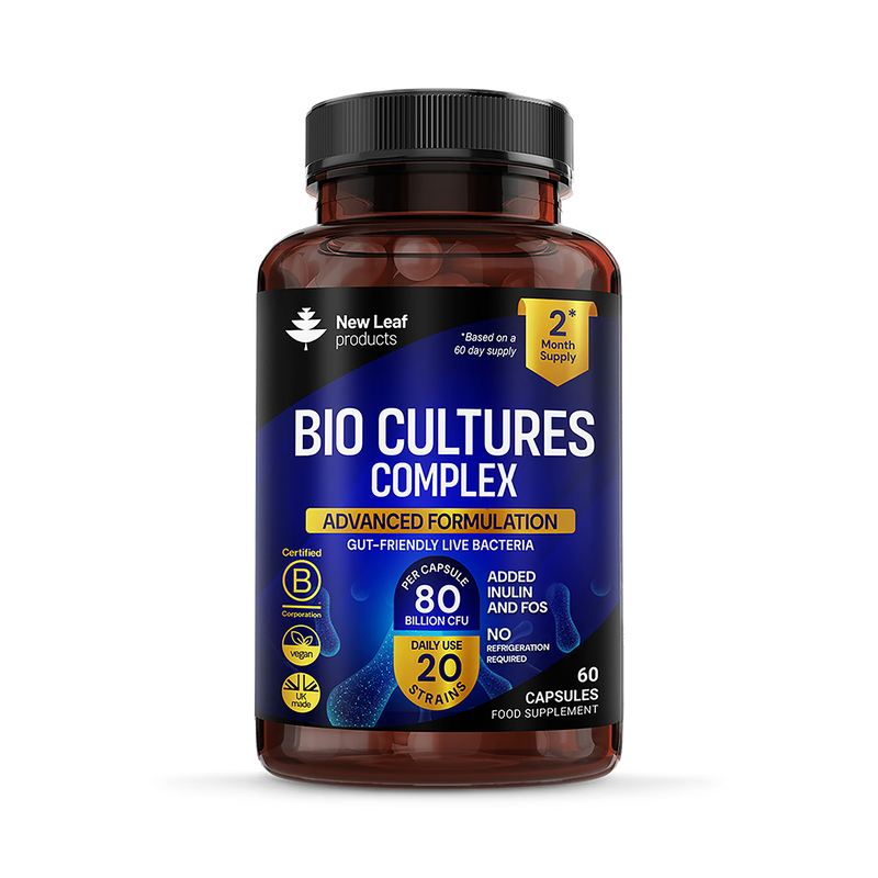New Leaf Bio Cultures Complex 60 capsules, imported from the UK
