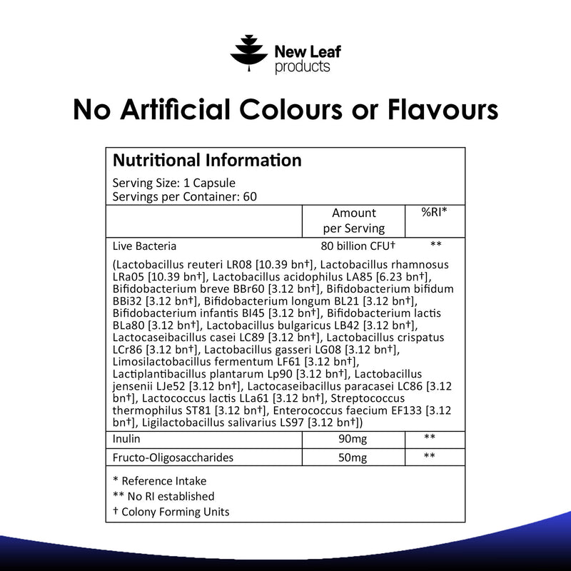 New Leaf Bio Cultures Complex 60 capsules, imported from the UK