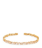 Suzanne Kalan Classic bangle with baguette diamonds in yellow gold (British brand)