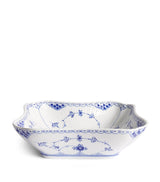 Harrods Porcelain Square Bowl with Blue Floral and Lace Design 21cm- Buy online at McGrocer