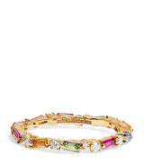 Harrods Suzanne Kalan Yellow Gold Diamond and Rainbow Sapphire Thin Mix Eternity Ring- Buy online at McGrocer
