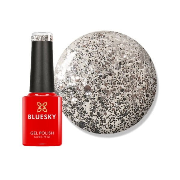 Bluesky gel polish mini aurora blue glitter - British product