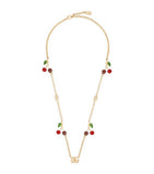 Dolce&Gabbana embellished cherry logo necklace, UK version